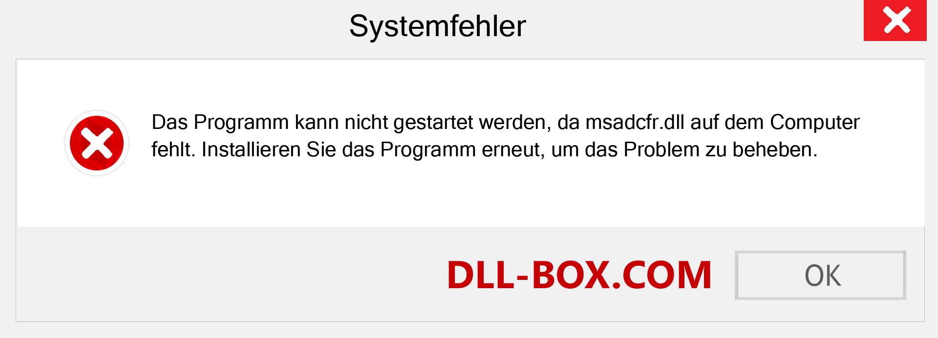 msadcfr.dll-Datei fehlt?. Download für Windows 7, 8, 10 - Fix msadcfr dll Missing Error unter Windows, Fotos, Bildern