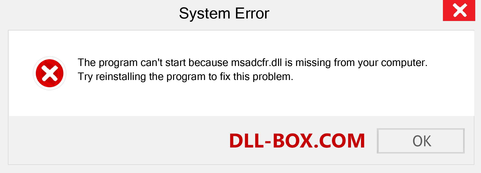  msadcfr.dll file is missing?. Download for Windows 7, 8, 10 - Fix  msadcfr dll Missing Error on Windows, photos, images