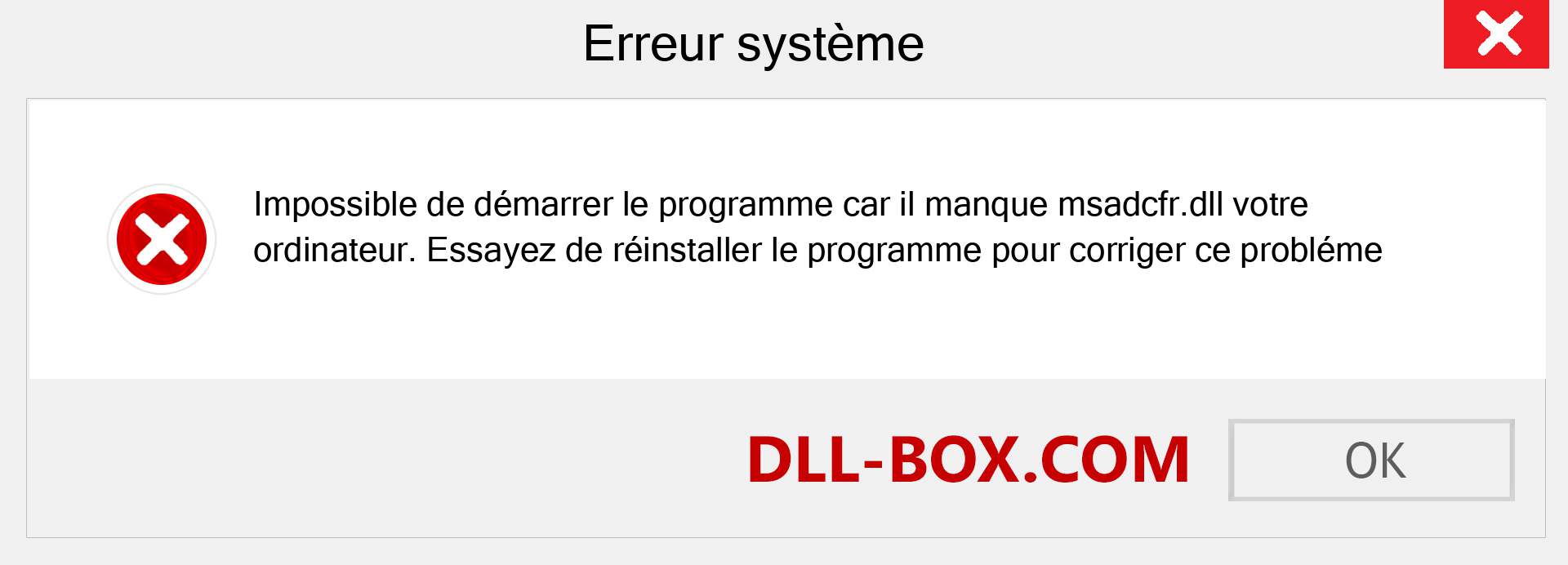 Le fichier msadcfr.dll est manquant ?. Télécharger pour Windows 7, 8, 10 - Correction de l'erreur manquante msadcfr dll sur Windows, photos, images